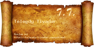 Telegdy Tivadar névjegykártya